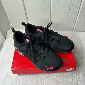 Puma Black Sneakers with Pink Highlights